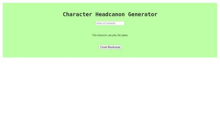 character headcanon generator