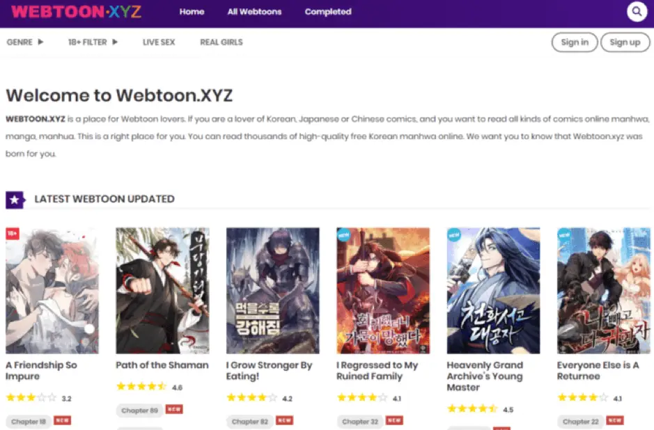 webtoon xyz